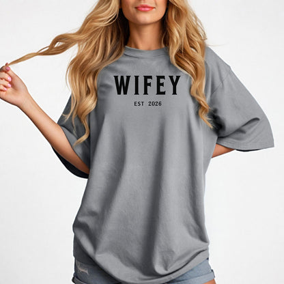 Personalized Wifey Shirt, Honeymoon Shirt, Wedding Shirt, Just Married Shirts, Matching Couple Shirt, Anniversary Tee, Bride T-Shirt