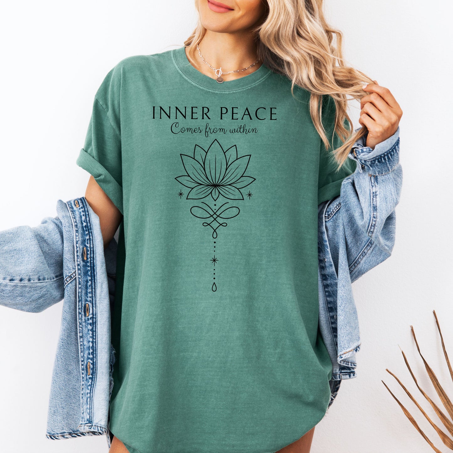 Inner Peace T-shirt, Lotus Flower Tee, Mindfulness Gift, Yoga Tee, Spiritual Style, Meditation Apparel, Casual Wear