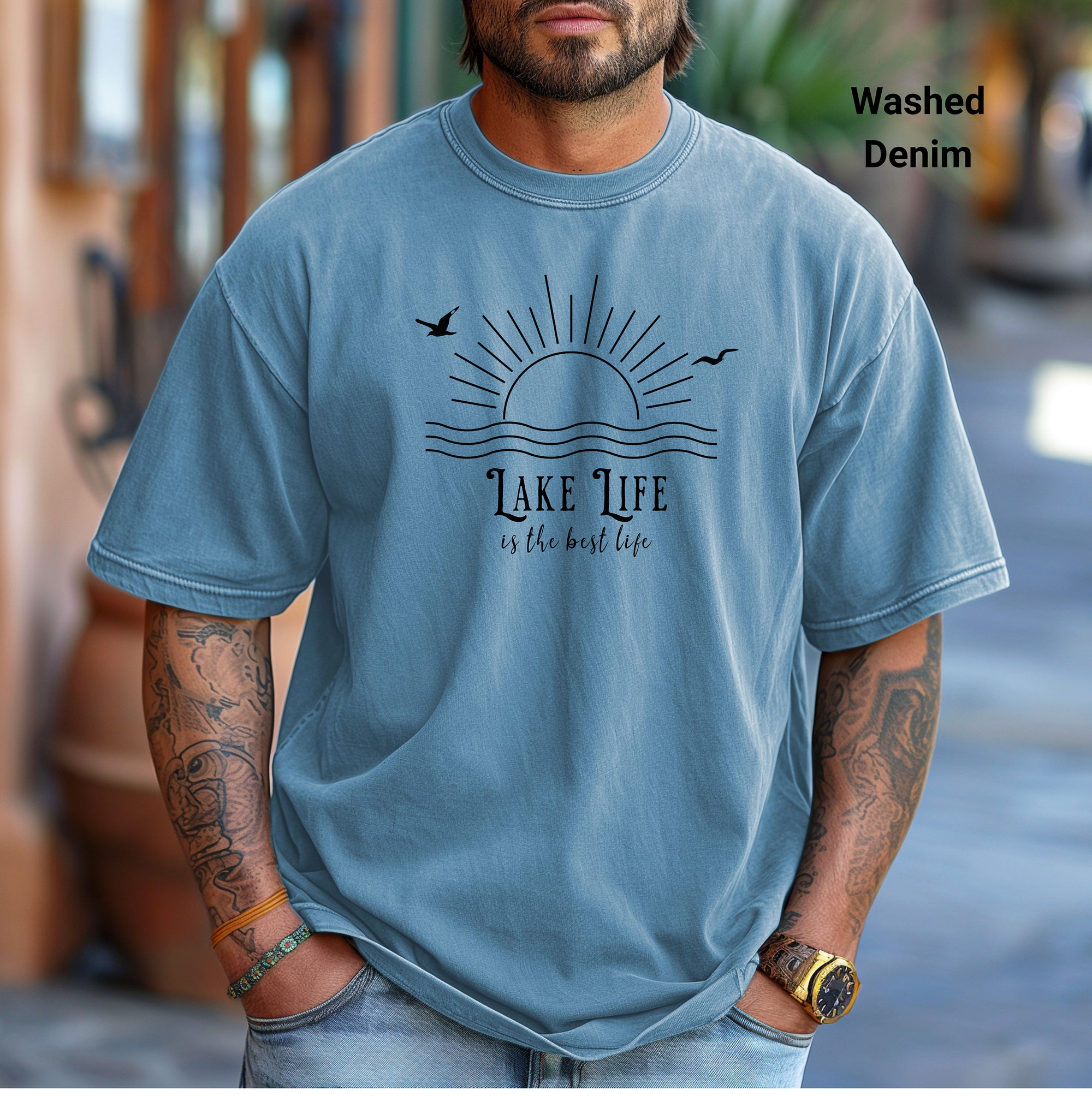 Lake Life T-Shirt, Relaxed Vintage Style Tee for Lake Lovers, Perfect for Summer Days, Gifts for Outdoors Enthusiasts, Casual Wear
