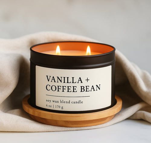 Vanilla + Coffee Soy Wax Blend Candle, 6 oz 2-Wick