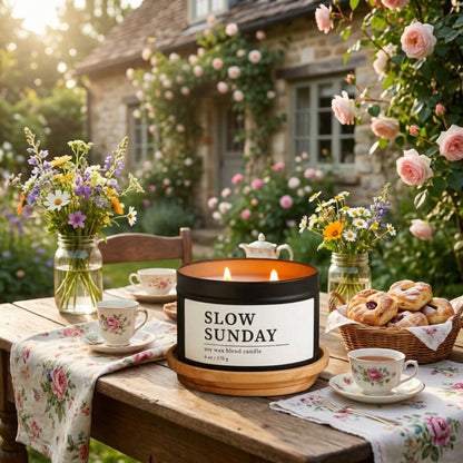 Slow Sunday, Orange & Rose Candle, Soft Citrus Boho Scent