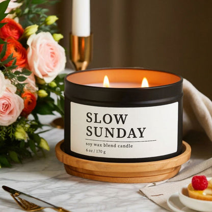 Slow Sunday, Orange & Rose Candle, Soft Citrus Boho Scent