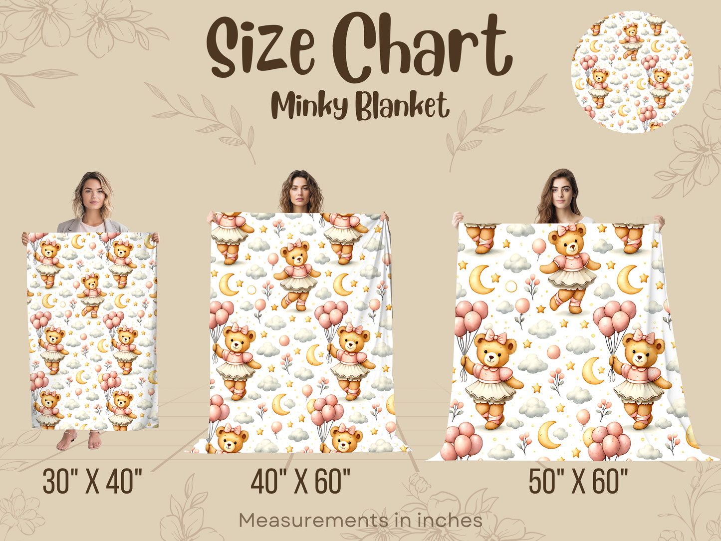 Minky Blanket Size Chart