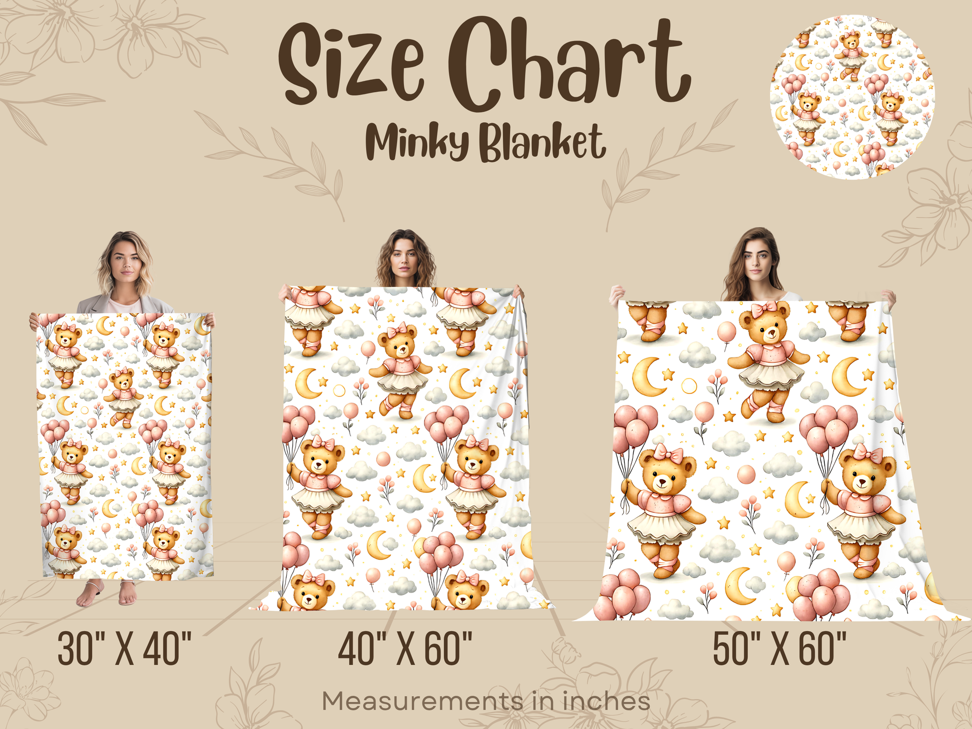 Minky Blanket Size Chart