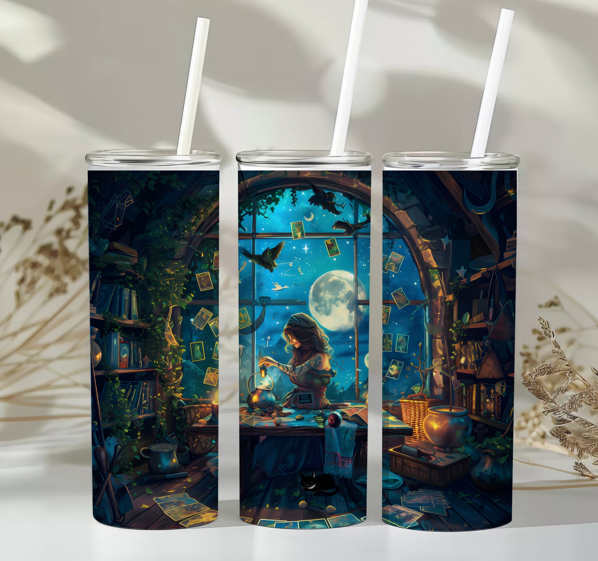 Moonlight Divination 20 oz Skinny Tumbler 