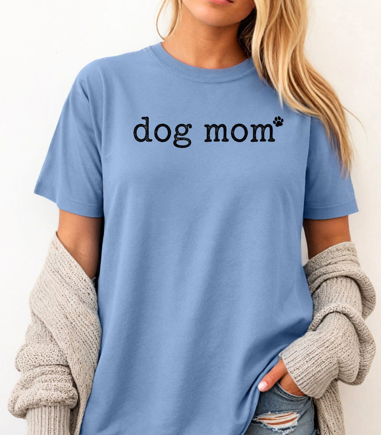Dog Mom Paw Print T-Shirt, Fur-Baby Mom Tee