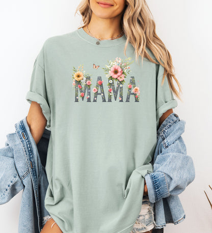 Floral MAMA T-Shirt, Floral Wildflower Tee for Moms, Mother's Day Gift