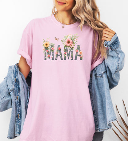 Floral MAMA T-Shirt, Floral Wildflower Tee for Moms, Mother's Day Gift