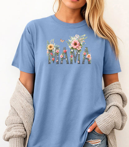 Floral MAMA T-Shirt, Floral Wildflower Tee for Moms, Mother's Day Gift