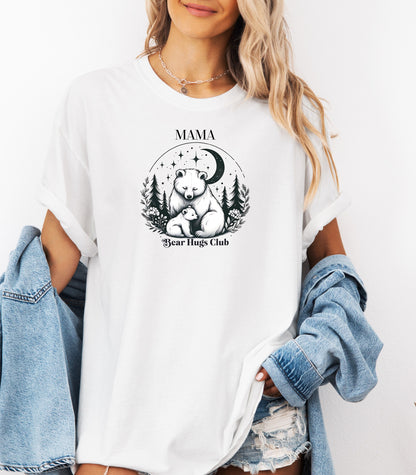 Mama Bear Hugs Club TShirt, Cute Bear Mom Tee