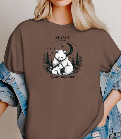 Mama Bear Hugs Club TShirt, Cute Bear Mom Tee
