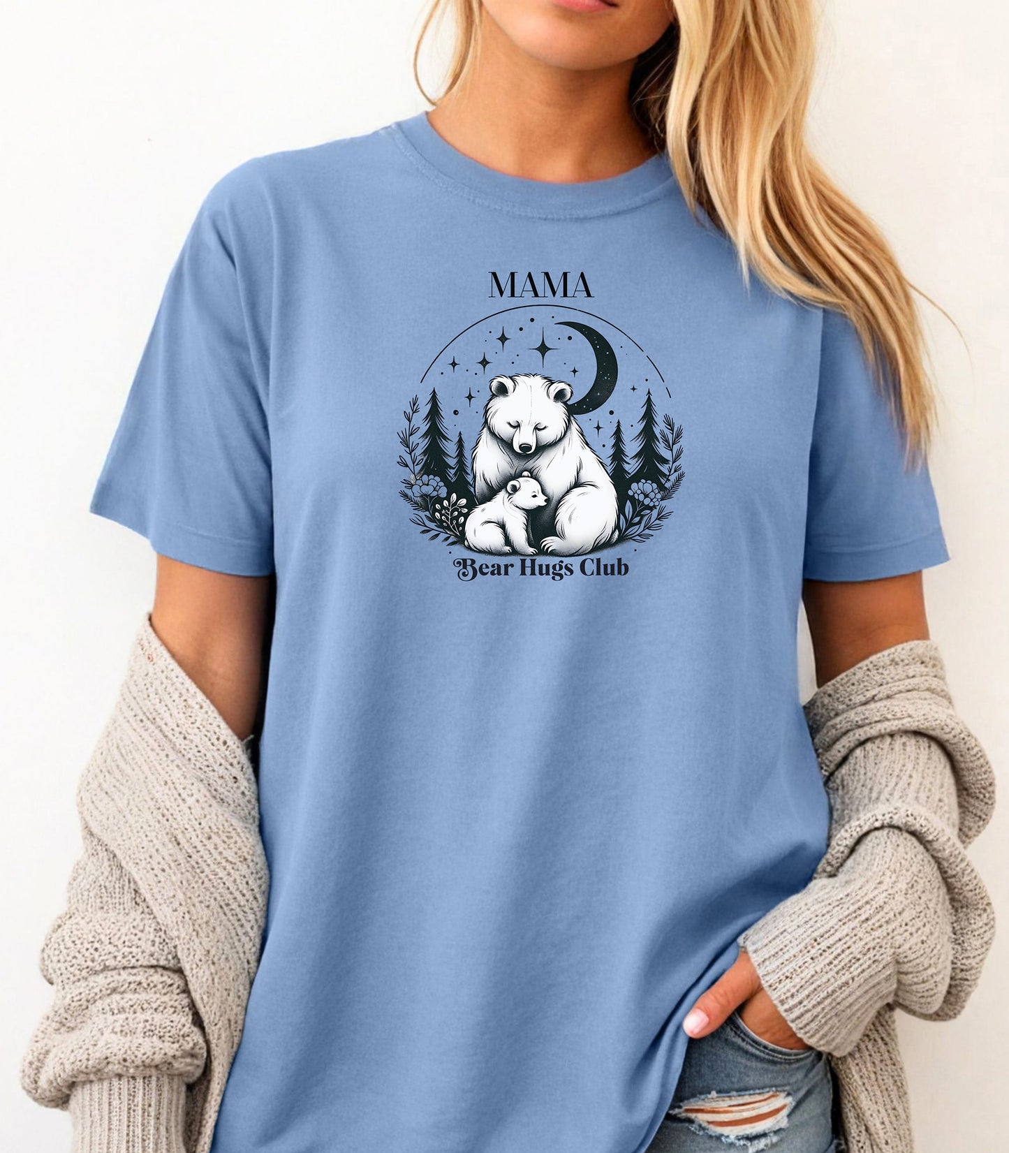 Mama Bear Hugs Club TShirt, Cute Bear Mom Tee