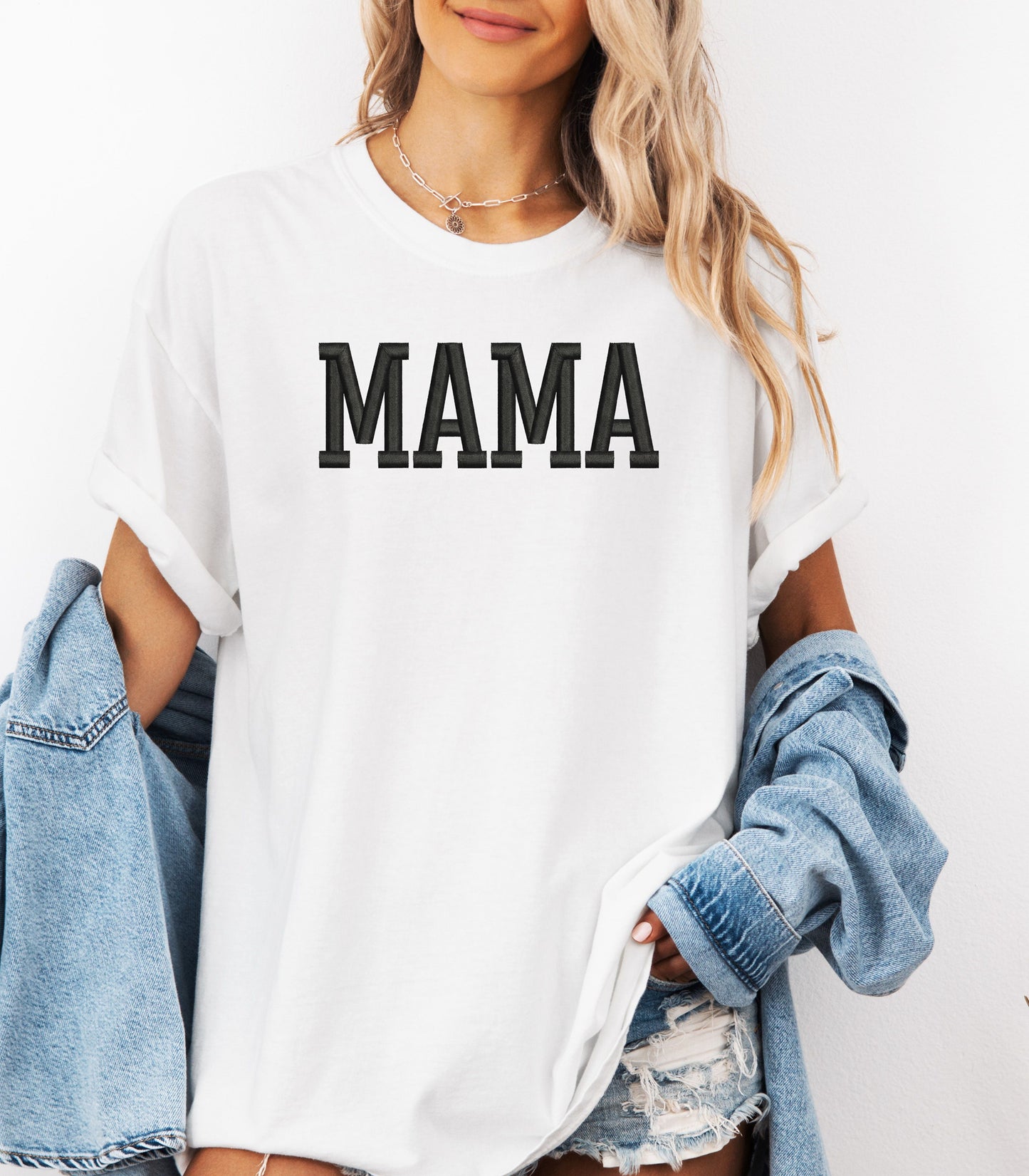 MAMA Embroidered Mother's Day T-Shirt