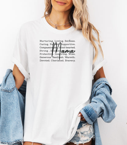 Mama Inspirational Words Mom T-Shirt, Mother's Day Gift