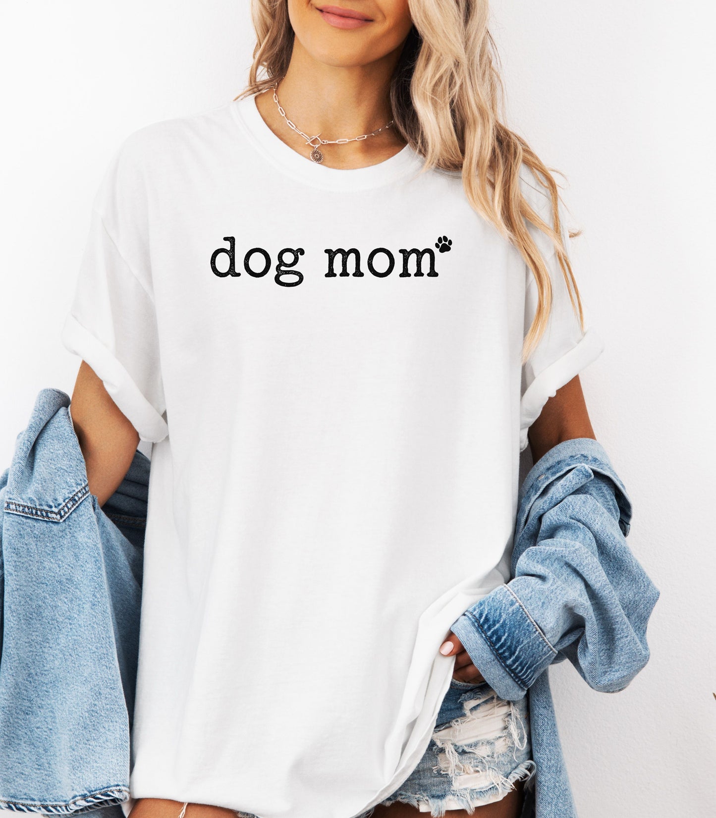 Dog Mom Paw Print T-Shirt, Fur-Baby Mom Tee