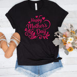 Happy Mother’s Day T-Shirt, Heart & Floral Design