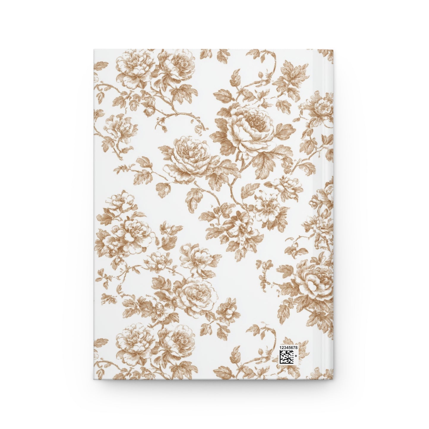 Personalized Champagne Toile Floral Hardcover Journal - back