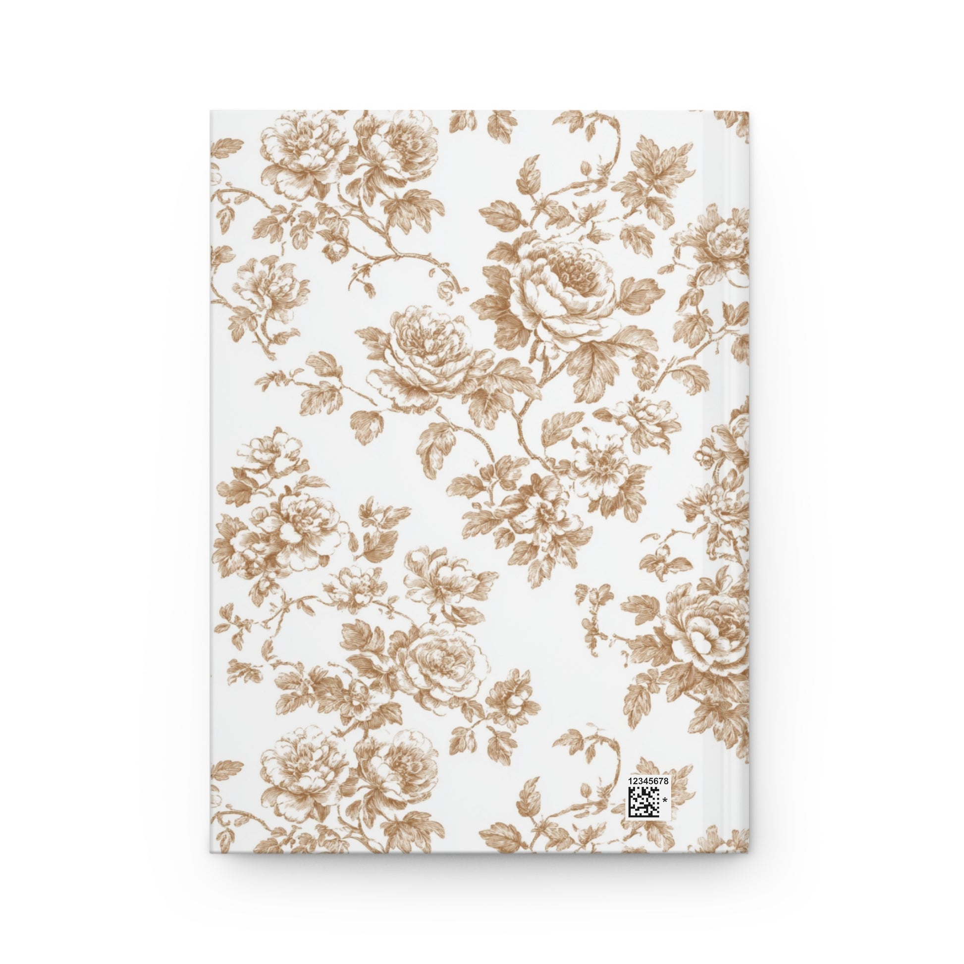 Personalized Champagne Toile Floral Hardcover Journal - back