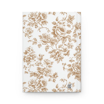 Personalized Champagne Toile Floral Hardcover Journal - back