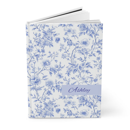 Personalized open hardcover journal