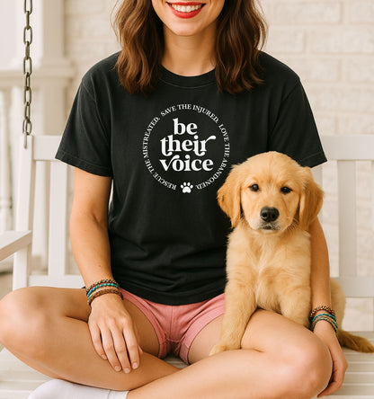 Be Their Voice T-Shirt, Animal Rescue Apparel, Conscious Clothing, Gift for Animal Lovers, Animal Advocacy Tee