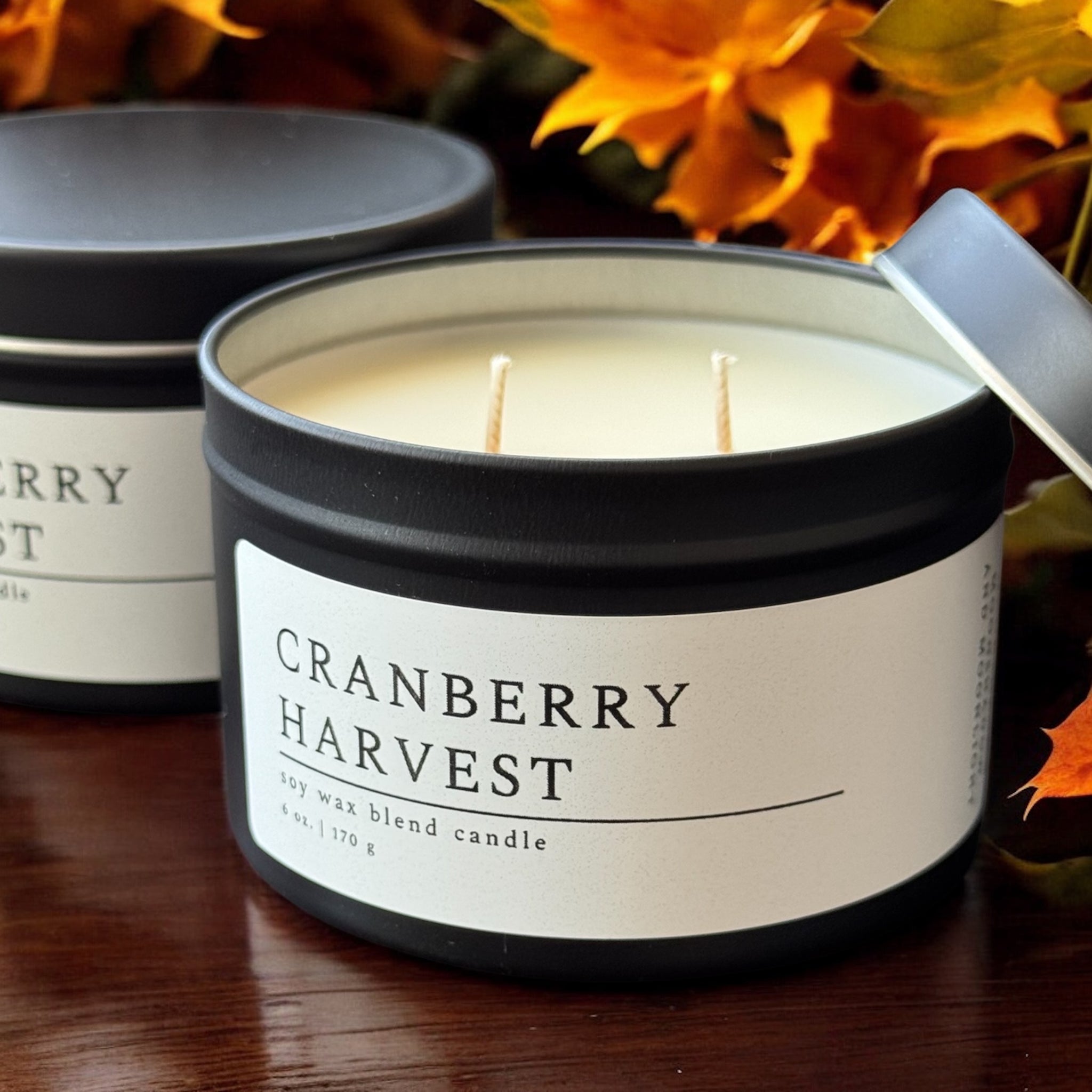 Cranberry Harvest Soy Wax Blend Candle, 6 oz 2-Wick