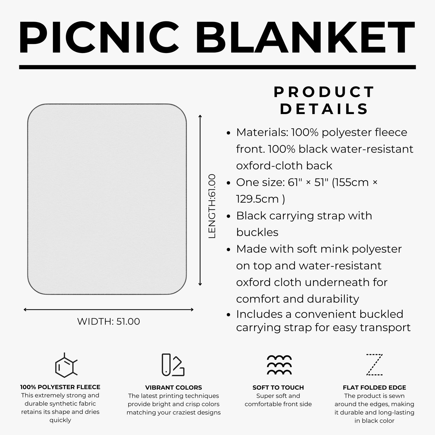 Personalized Picnic Blanket Heart Plaid Throw Fleece Red Pattern Waterproof Backing Oxford Cloth Camping Accessory Outdoor Mat Beach Park Rug