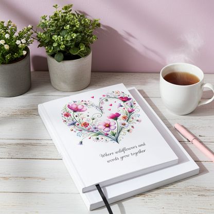 Wildflower Floral Heart Journal, Blooming Botanical Notebook