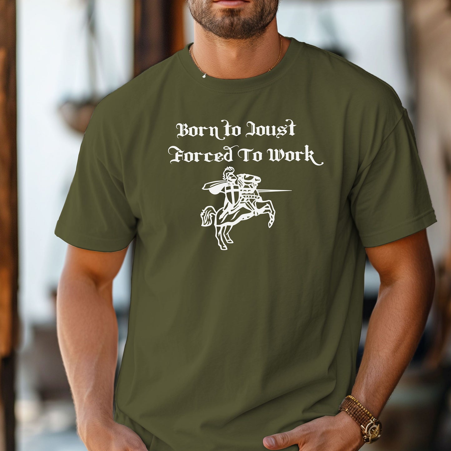 Born to Joust Forced to Work Tee, Renaissance Faire T-Shirt