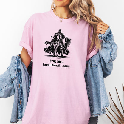 Knight Templar Renaissance Faire T-Shirt, Medieval Crusader Armor Graphic Tee