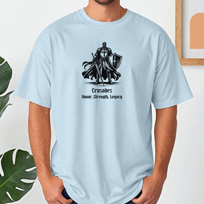 Knight Templar Renaissance Faire T-Shirt, Medieval Crusader Armor Graphic Tee
