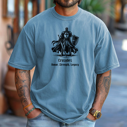 Knight Templar Renaissance Faire T-Shirt, Medieval Crusader Armor Graphic Tee