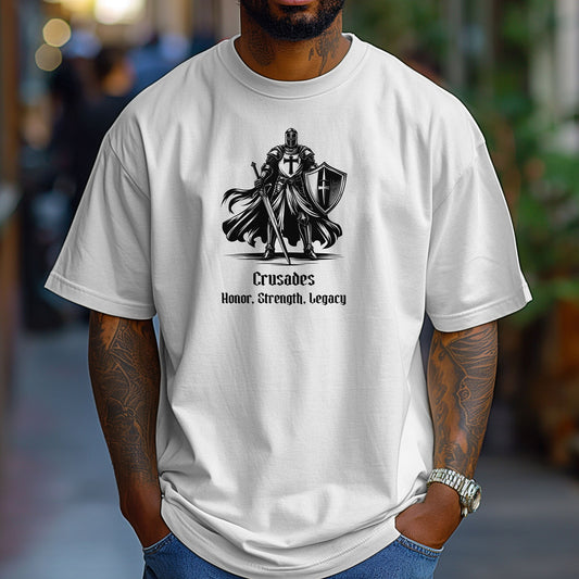 Knight Templar Renaissance Faire T-Shirt, Medieval Crusader Armor Graphic Tee