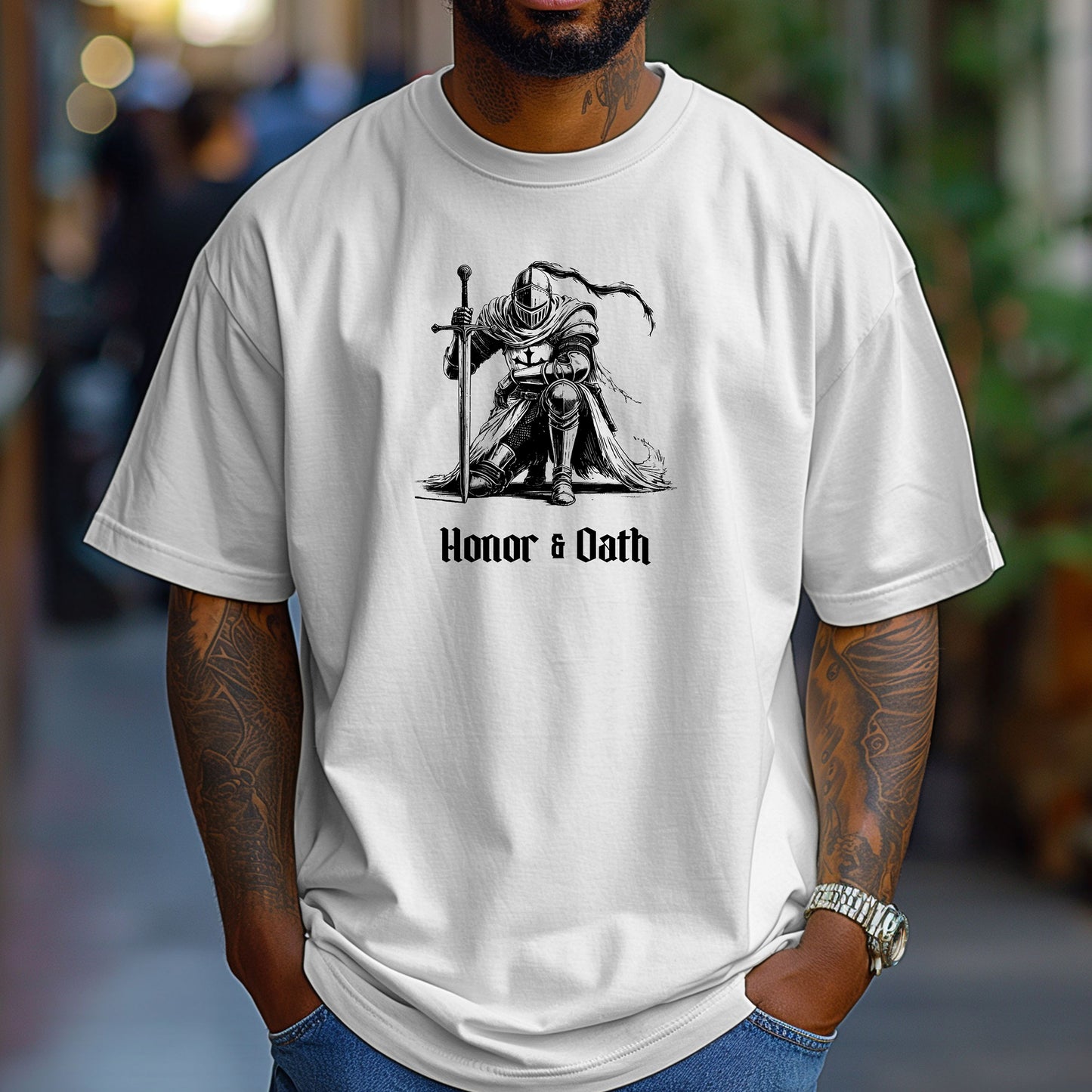 Honor & Oath Renaissance Faire T-Shirt, Medieval Knight Warrior Graphic Tee