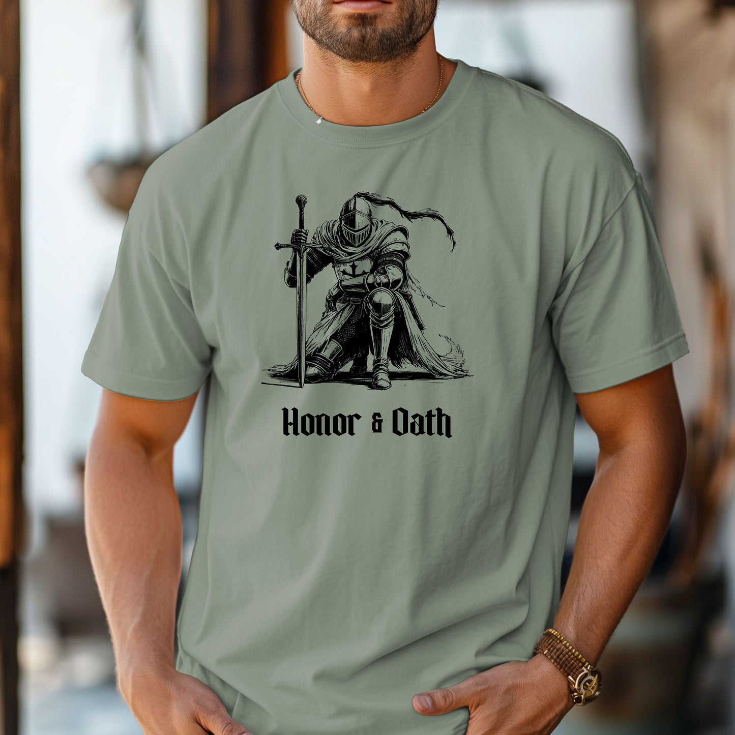 Honor & Oath Renaissance Faire T-Shirt, Medieval Knight Warrior Graphic Tee