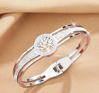 Tree of Life Sparkle Cuff Bracelet | Elegant Nature-Inspired Jewelry