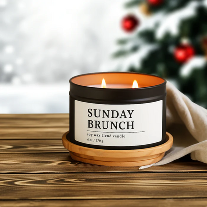 Sunday Brunch Soy Wax Blend Candle, 6 oz, 2 Wick Tin