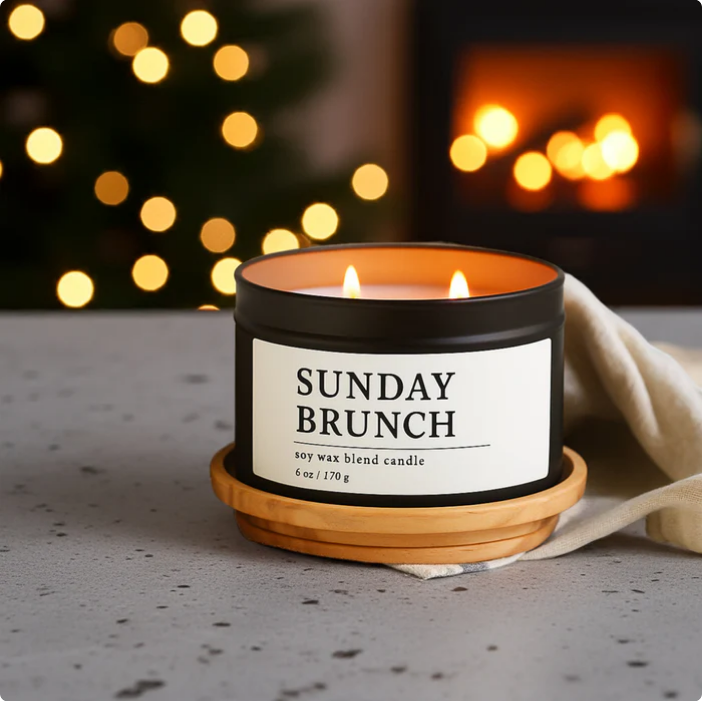Sunday Brunch Soy Wax Blend Candle, 6 oz, 2 Wick Tin