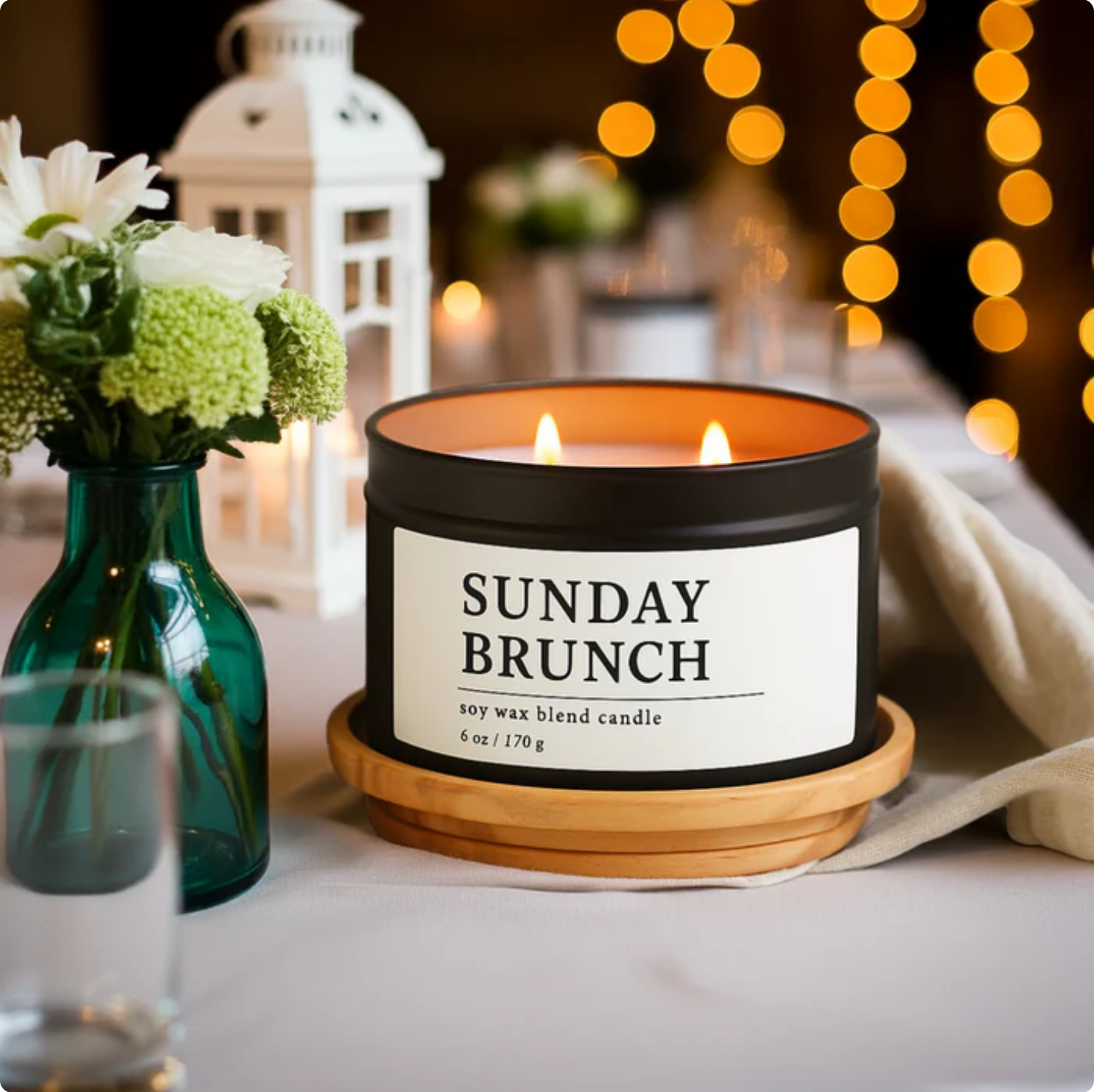Sunday Brunch Soy Wax Blend Candle, 6 oz, 2 Wick Tin