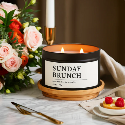Sunday Brunch Soy Wax Blend Candle, 6 oz, 2 Wick Tin