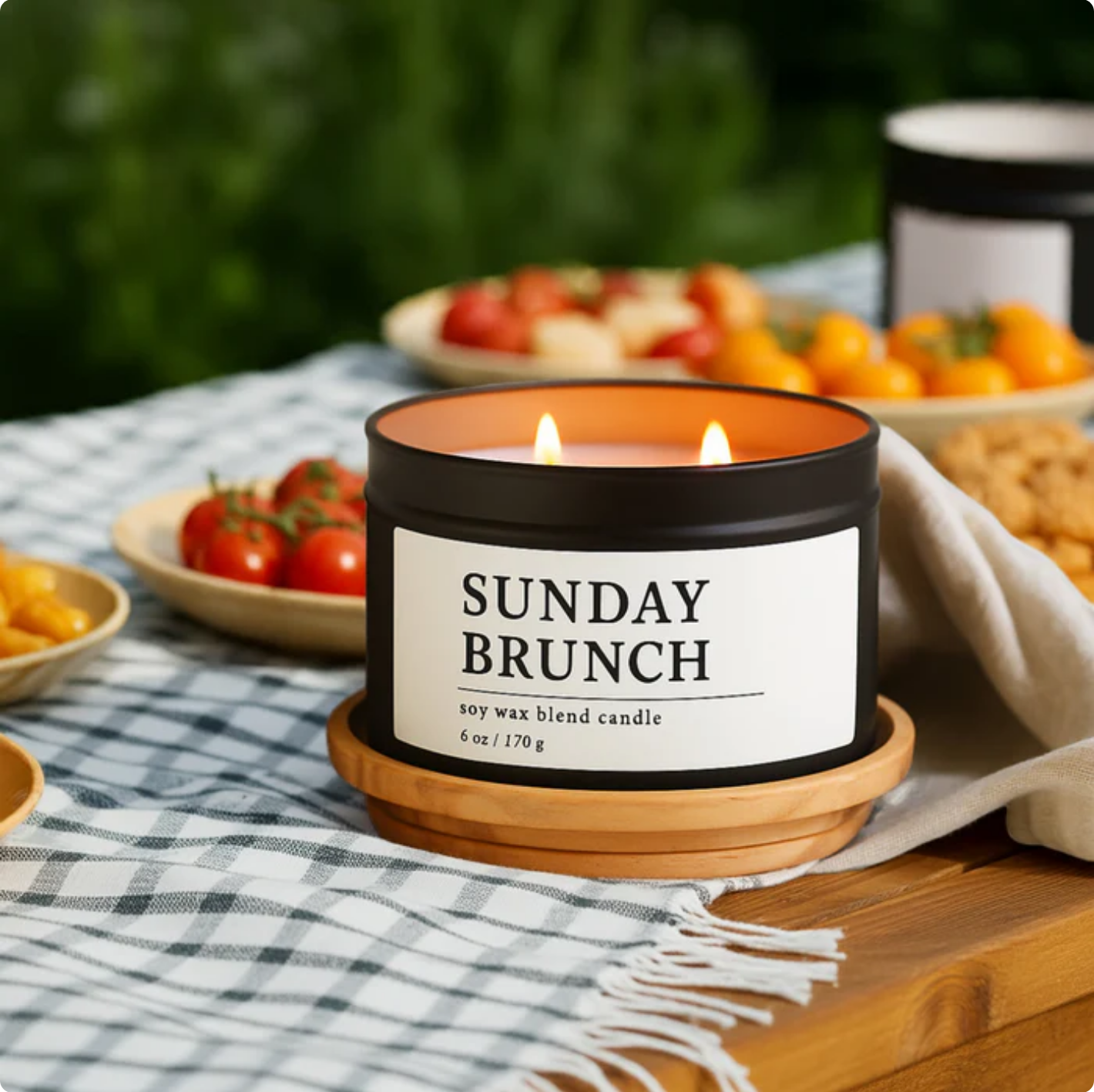 Sunday Brunch Soy Wax Blend Candle, 6 oz, 2 Wick Tin