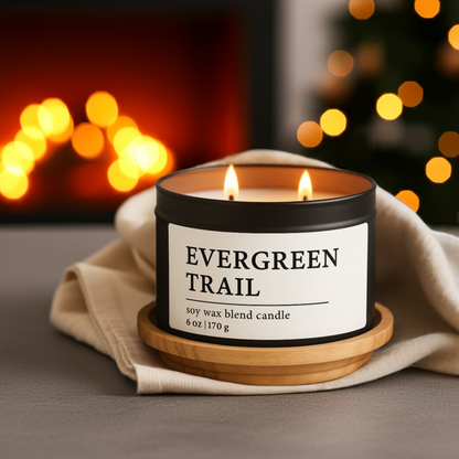 Evergreen Trail Soy Wax Blend Candle, 6 oz, 2 Wick Tin