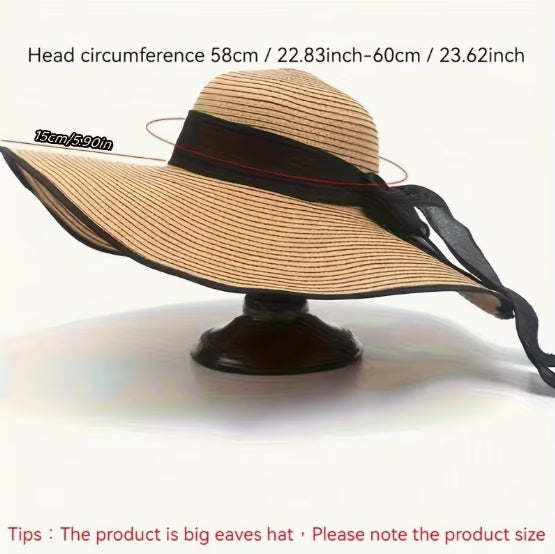 Wide Brim Sun Hat,  Boho Floppy Beach Hat