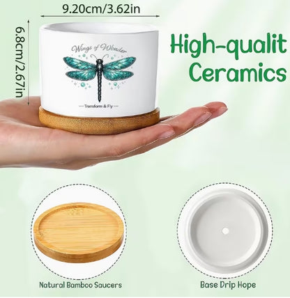 Wings of Wonder Dragonfly Ceramic Flower Pot, Transform & Fly Planter