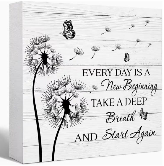 Every Day Is A New Beginning Inspiration Block