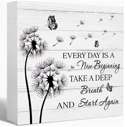 Every Day Is A New Beginning Inspiration Block