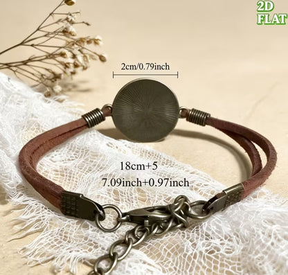 Sun & Moon Celestial Bracelet, Boho Leather Bracelet