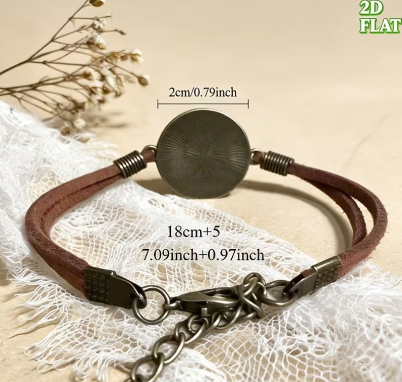 Celestial Sun, Moon & Stars Bracelet, Boho Leather Jewelry