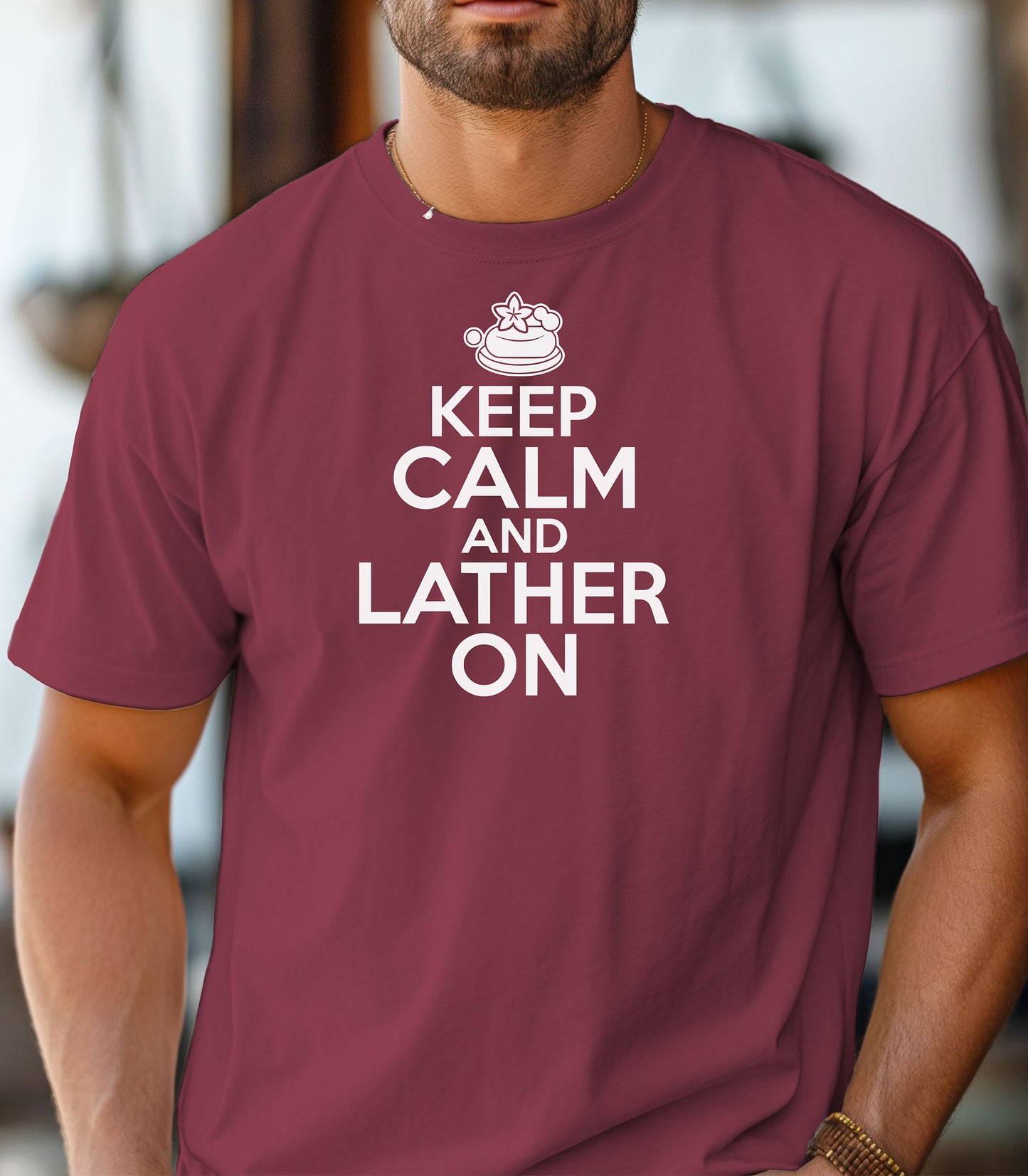 Keep Calm and Lather On T-Shirt, Fun Gift for Soap Makers & Artisans