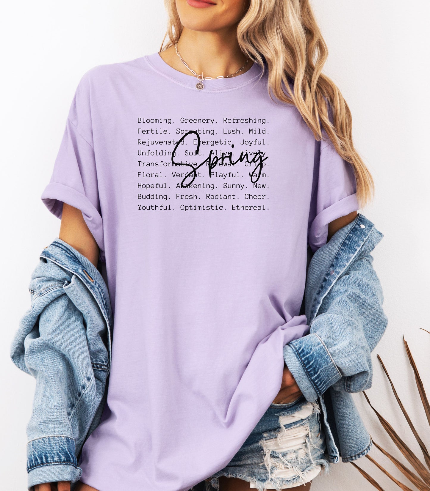 Spring Word Art Shirt, Floral Seasonal Typography Nature T-Shirt